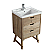 Rustic 24" Single Sink Bathroom Vanity with Porcelain Integrated Counterop in Natural Distressed Wood Finish