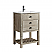 24" Rustic Single Sink Bathroom Vanity with Porcelain Integrated Counterop in Natural Distressed Wood Finish