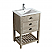 24" Rustic Single Sink Bathroom Vanity with Porcelain Integrated Counterop in Natural Distressed Wood Finish
