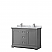 48" Double Bathroom Vanity in Dark Gray with Countertop, Sinks and Mirror Options