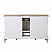 60" Single Sink Vanity in Antique White with Stone Vanity Top in Travertine with White Basin