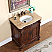 32" Single Sink Vanity in English Chestnut with Stone Vanity Top in Travertine with White Basin