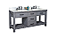 72" Rustic Solid Fir Double Sink Vanity in Blue Grey Driftwood - No Faucet with Countertop Options