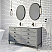 Issac Edwards Collection 60" Double Sink Bathroom Vanity in Gray Finish with Cultured Marble Top