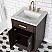 24" Brown Oak Single Bathroom Vanity with Seamless Italian Carrara White Marble Top