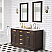 60" Brown Oak Double Bathroom Vanity with Seamless Italian Carrara White Marble Top