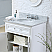 24" Pure White Single Sink Bathroom Vanity with White Carrara Marble Top
