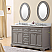 60" Cashmere Grey Double Sink Bathroom Vanity with Carrara White Marble Top