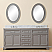 72" Cashmere Grey Double Sink Bathroom Vanity with Carrara White Marble Top