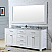 60" Pure White Double Sink Bathroom Vanity with White Carrara Marble Top