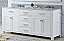 60" Pure White Double Sink Bathroom Vanity with White Carrara Marble Top