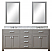 72" Cashmere Grey Double Sink Bathroom Vanity with White Carrara Marble Top