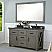 60" Grizzle Grey Double Sink Bathroom Vanity With Counter Top Options