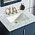 30" Single Sink Carrara White Marble Vanity In Monarch Blue Finish