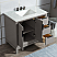 36" Single Sink Carrara White Marble Vanity In Cashmere Grey Finish