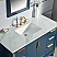 48" Single Sink Carrara White Marble Vanity In Monarch Blue Finish
