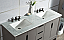 60" Double Sink Carrara White Marble Vanity In Cashmere Grey Finish