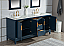 60" Double Sink Carrara White Marble Vanity In Monarch Blue Finish