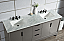 72" Double Sink Carrara White Marble Vanity In Cashmere Grey Finish