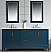 72" Double Sink Carrara White Marble Vanity In Monarch Blue Finish