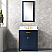 30" Single Sink Carrara White Marble Vanity In Monarch Blue Color