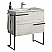 32" Single Sink Vanity 2 Drawer, Ceramic Sink with Metal Legs and Towel Bar