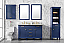 54" Double Sink Vanity Cabinet Blue Finish with Carrara White Top