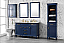 54" Double Sink Vanity Cabinet Blue Finish with Carrara White Top