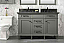 54" Double Sink Vanity Cabinet Pewter Green Finish with Blue Limestone Top