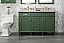 54" Double Sink Vanity Cabinet Vogue Green Finish with Carrara White Top