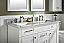 54" Double Sink Vanity Cabinet White Finish with Carrara White Top