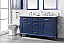 60" Double Sink Vanity Cabinet Blue Finish with Carrara White Top