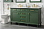 60" Double Sink Vanity Cabinet Vogue Green Finish with Carrara White Top