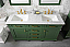60" Double Sink Vanity Cabinet Vogue Green Finish with Carrara White Top