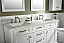 60" Double Sink Vanity Cabinet White Finish with Carrara White Top