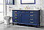 60" Single Sink Vanity Cabinet Blue Finish with Carrara White Top