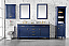 72" Double Sink Vanity Cabinet Blue Finish with Carrara White Top