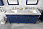 72" Double Sink Vanity Cabinet Blue Finish with Carrara White Top