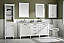 72" Double Sink Vanity Cabinet White Finish with Carrara White Top