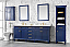 80" Blue Double Sink Vanity Cabinet with Carrara White Quartz Top
