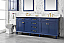 80" Blue Double Sink Vanity Cabinet with Carrara White Quartz Top