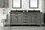 80" Pewter Green Double Sink Vanity Cabinet with Carrara White Quartz Top