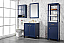 30" Blue Finish Sink Vanity Cabinet with Carrara White Top