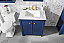30" Blue Finish Sink Vanity Cabinet with Carrara White Top