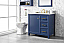 36" Blue Finish Sink Vanity Cabinet with Carrara White Top and Color Options