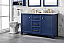 54" Blue Finish Double Sink Vanity Cabinet with Carrara White Top