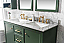 54" Vogue Green Finish Double Sink Vanity Cabinet with Blue Lime Stone Top