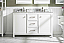 54" White Finish Double Sink Vanity Cabinet with Carrara White Top