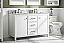 54" White Finish Double Sink Vanity Cabinet with Carrara White Top