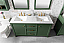60" Vogue Green Finish Double Sink Vanity Cabinet with Carrara White Top